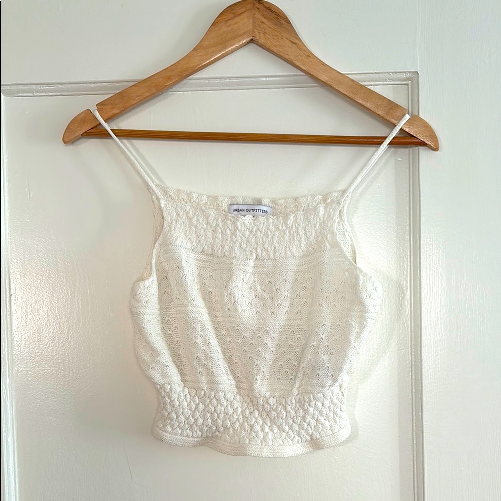 Urban Outfitters White/Cream Crochet Crop Top (size S-P)